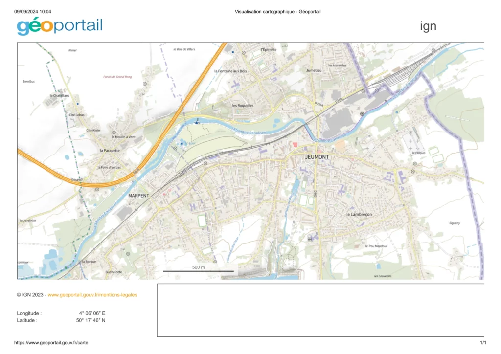 Visualisation cartographique géoportail ign